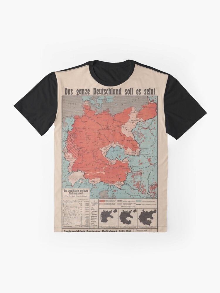 Vintage 1930s German "Das ganze Deutschland soll es sein!" poster graphic on a t-shirt - Flat lay