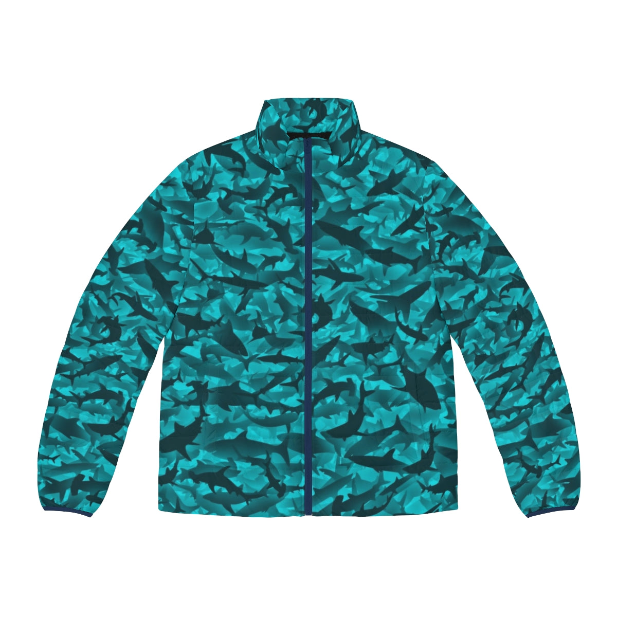 Sharks puffer jacket with camouflage pattern and tactical design