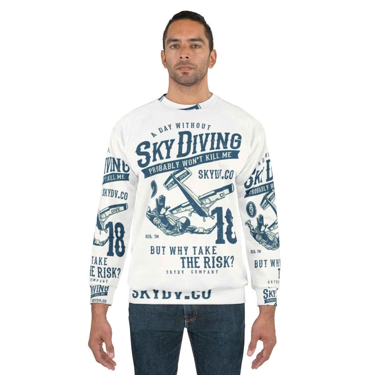 Funny Skydiver Themed Sweatshirt - men