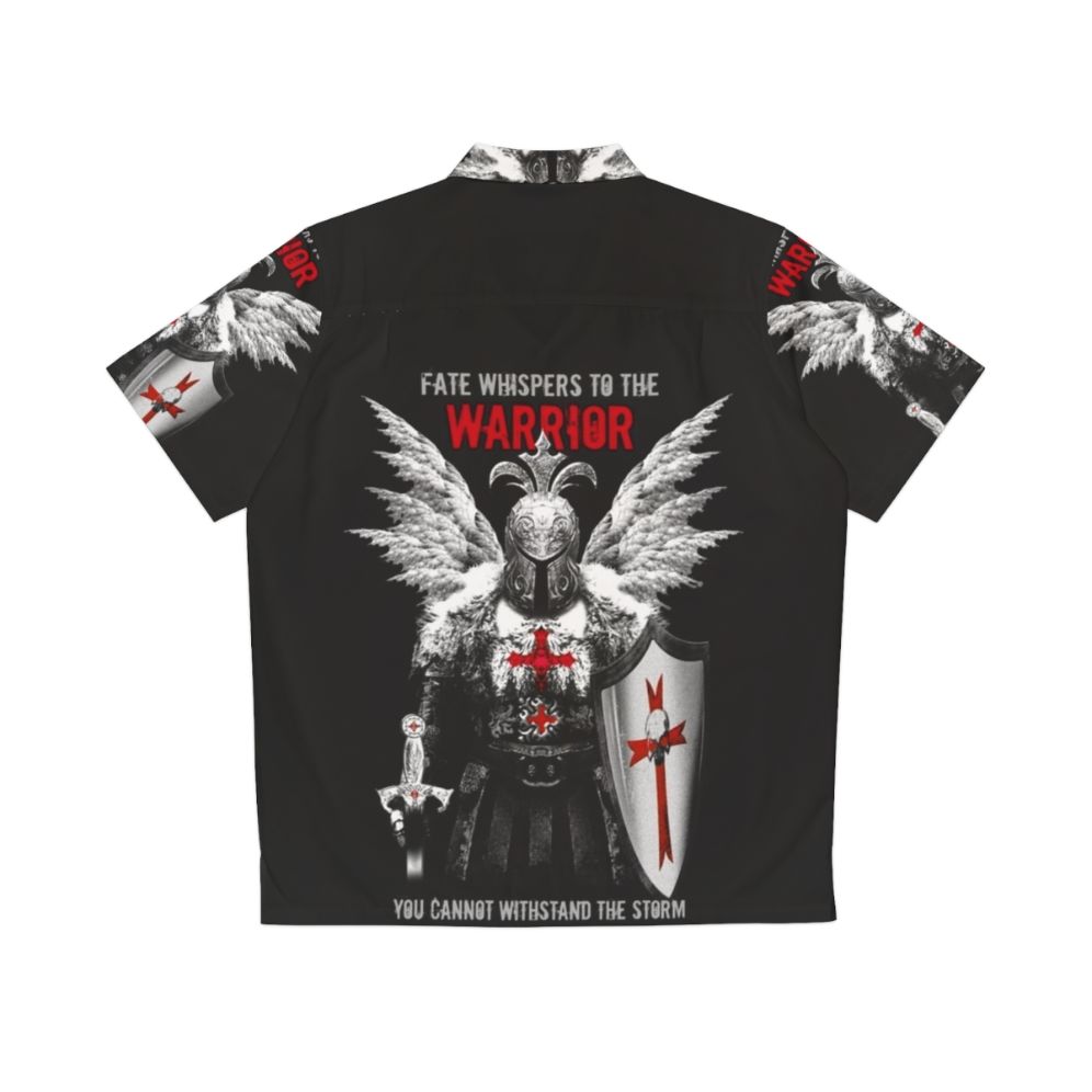 Knights Templar Warrior Hawaiian Shirt with Crusaders, Medieval, and Historical Design - Back