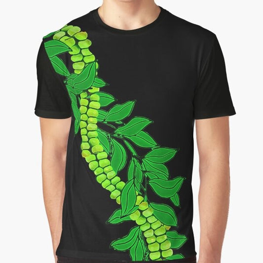 Maile and Mokihana Hawaiian botanical graphic t-shirt