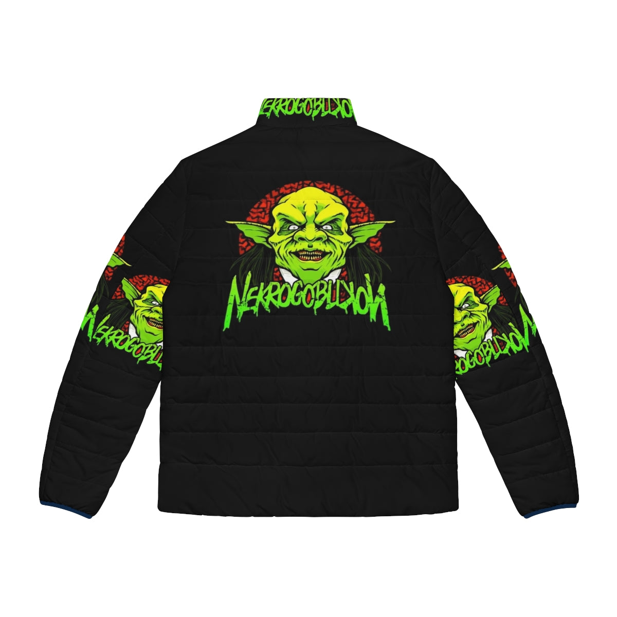 Nekrogoblikon heavy metal puffer jacket with band logo - Back