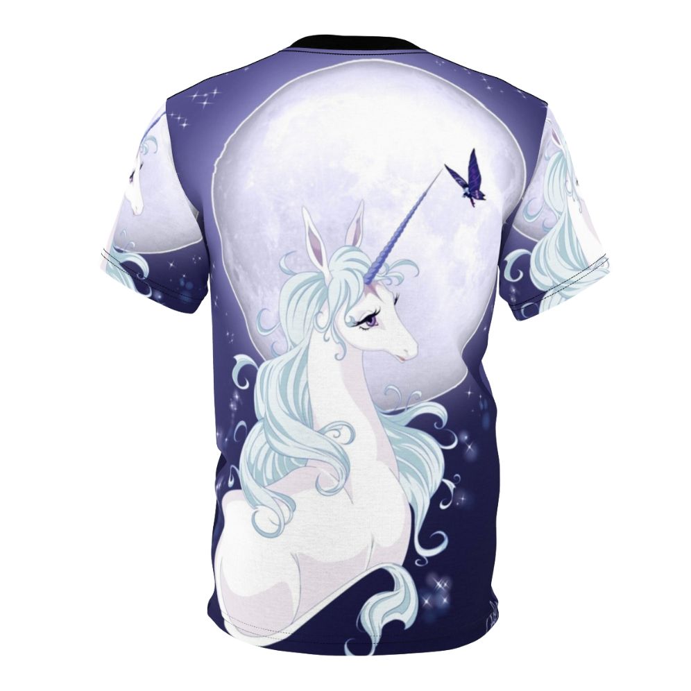 Whimsical full moon unicorn design on a high-quality t-shirt - Back