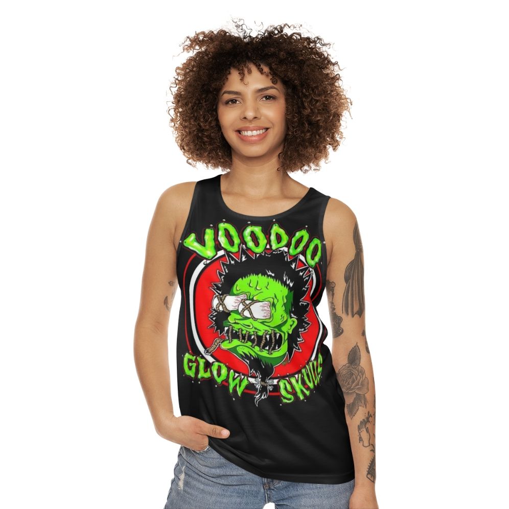 Unisex skull print punk rock ska music tank top - women