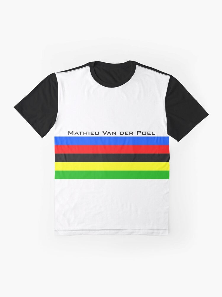 Mathieu Van der Poel World Champion Graphic Cycling T-Shirt - Flat lay