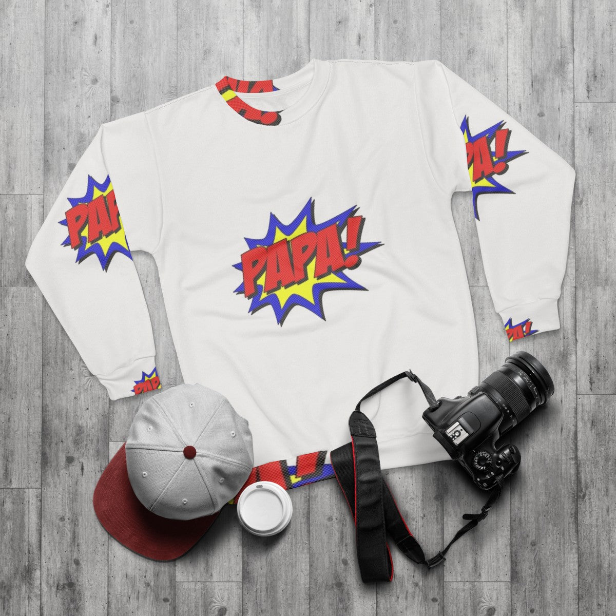 Superhero Papa Sweatshirt - flat lay