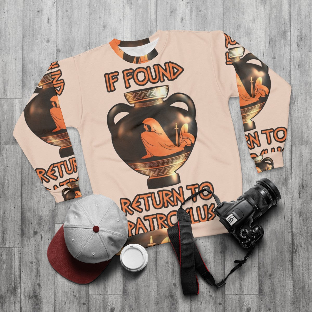 "Achilles and Patroclus Greek Mythology Sweatshirt" - flat lay