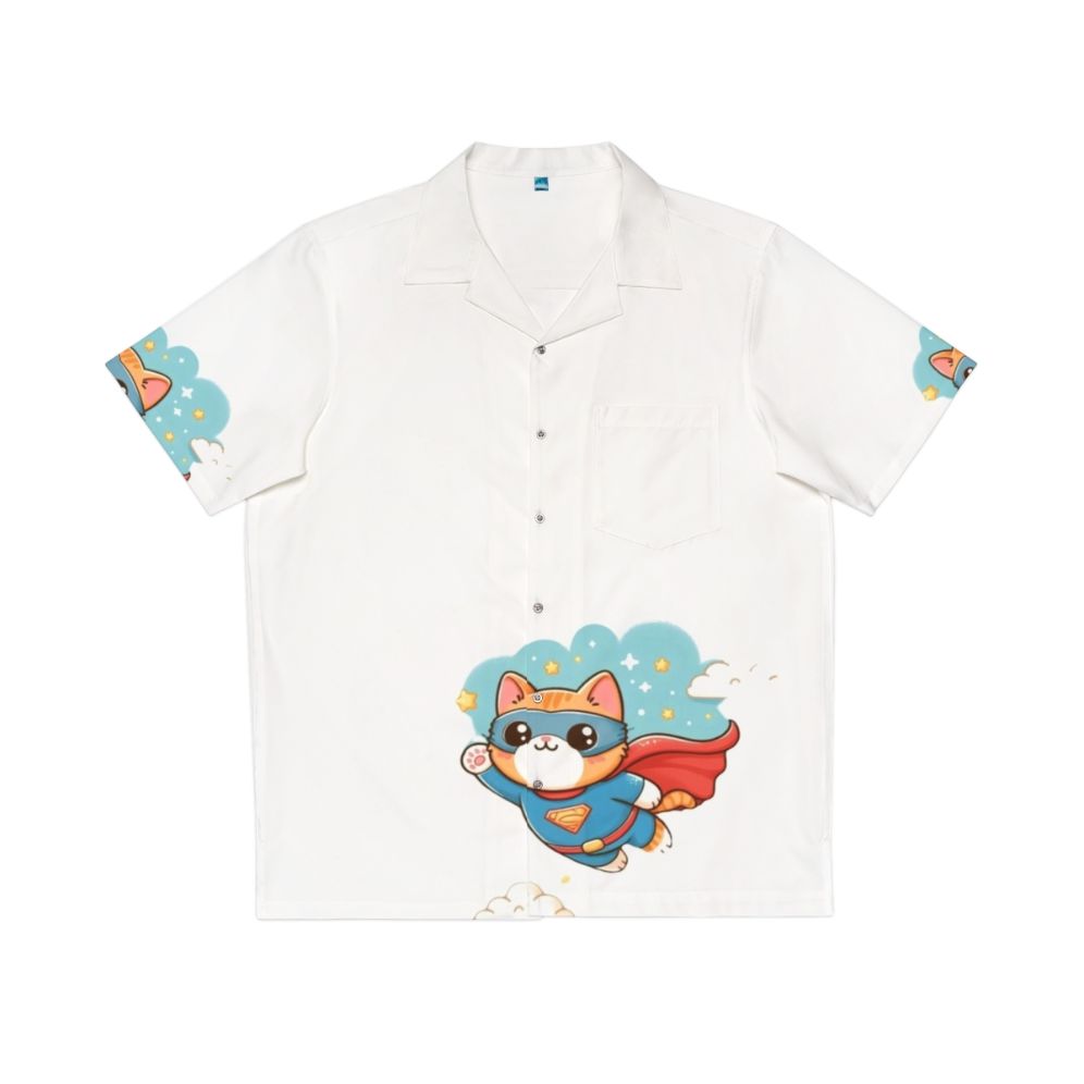 Superhero Cats Hawaiian Shirt for Kids - Blue Baby Outfit