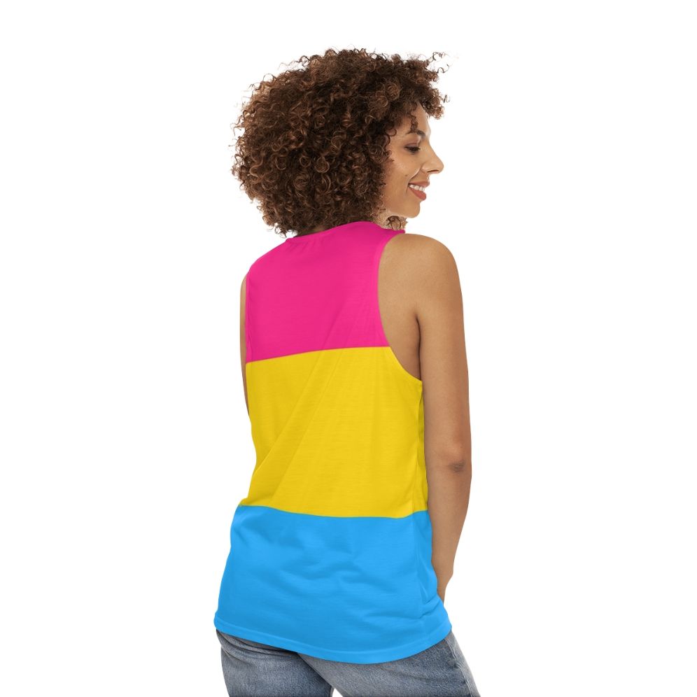 Tri-color Pride Unisex Tank Top with LGBTQ+ and Bisexual Flag Design - women back