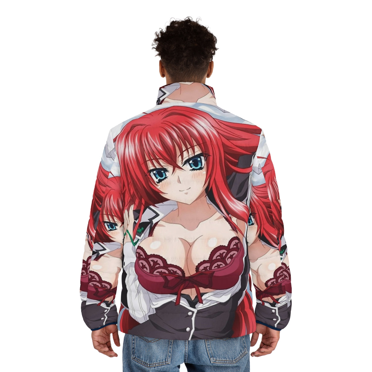 Rias Gremory Puffer Jacket - Highschool DxD Anime Cosplay Apparel - men back