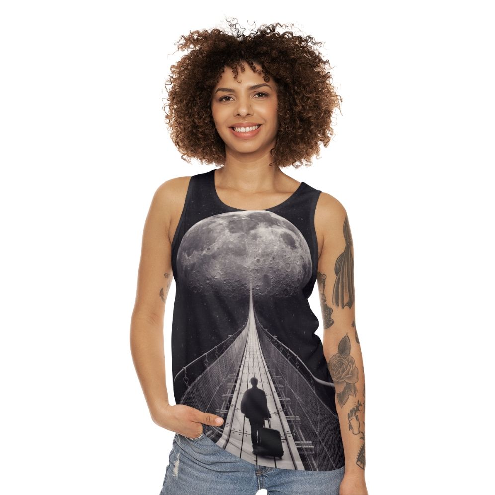 Unisex tank top with a space-inspired design - women