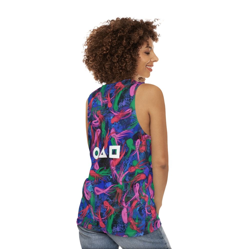 Squid Game Survival Pattern Unisex Tank Top - women back