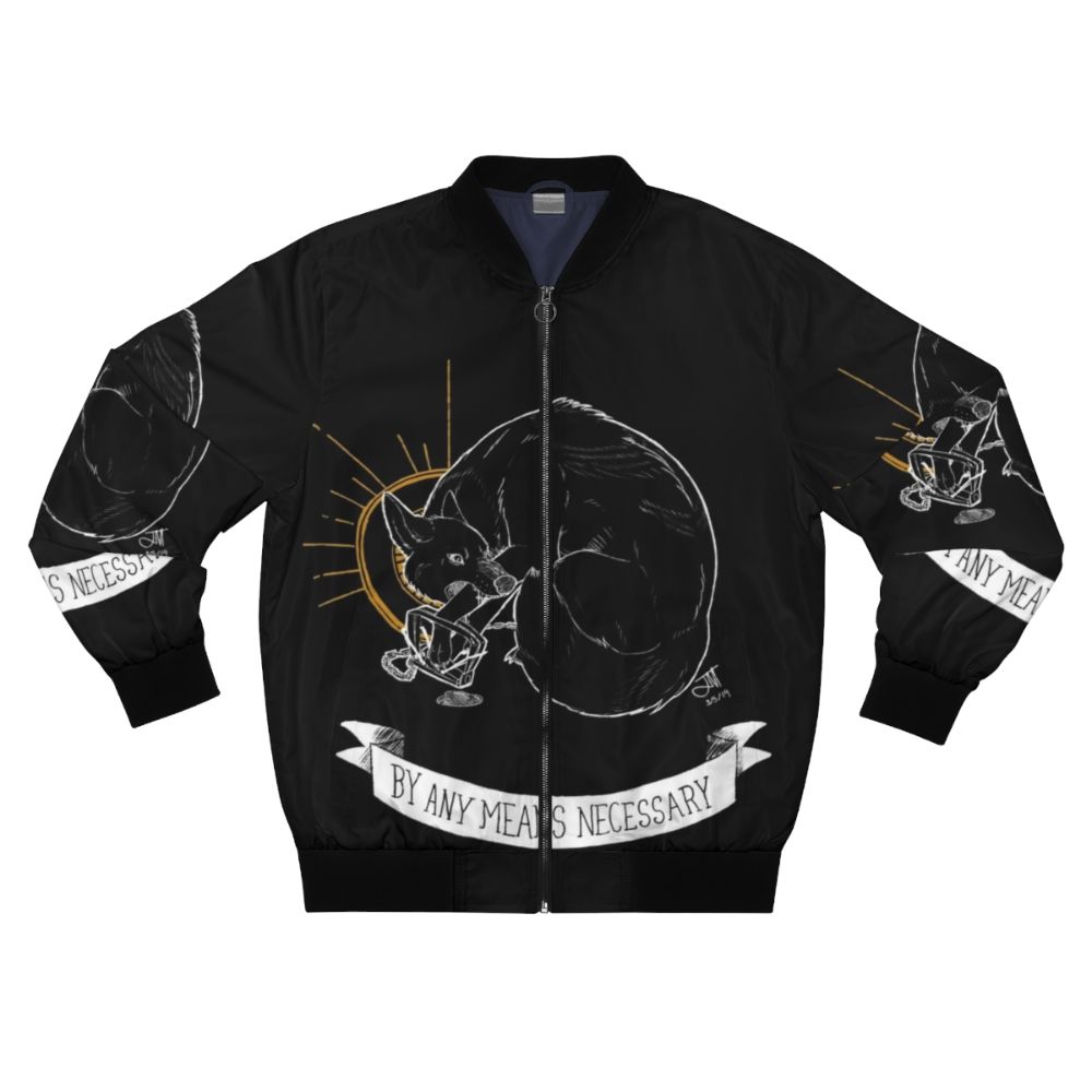 Coyote folk punk survival bomber jacket