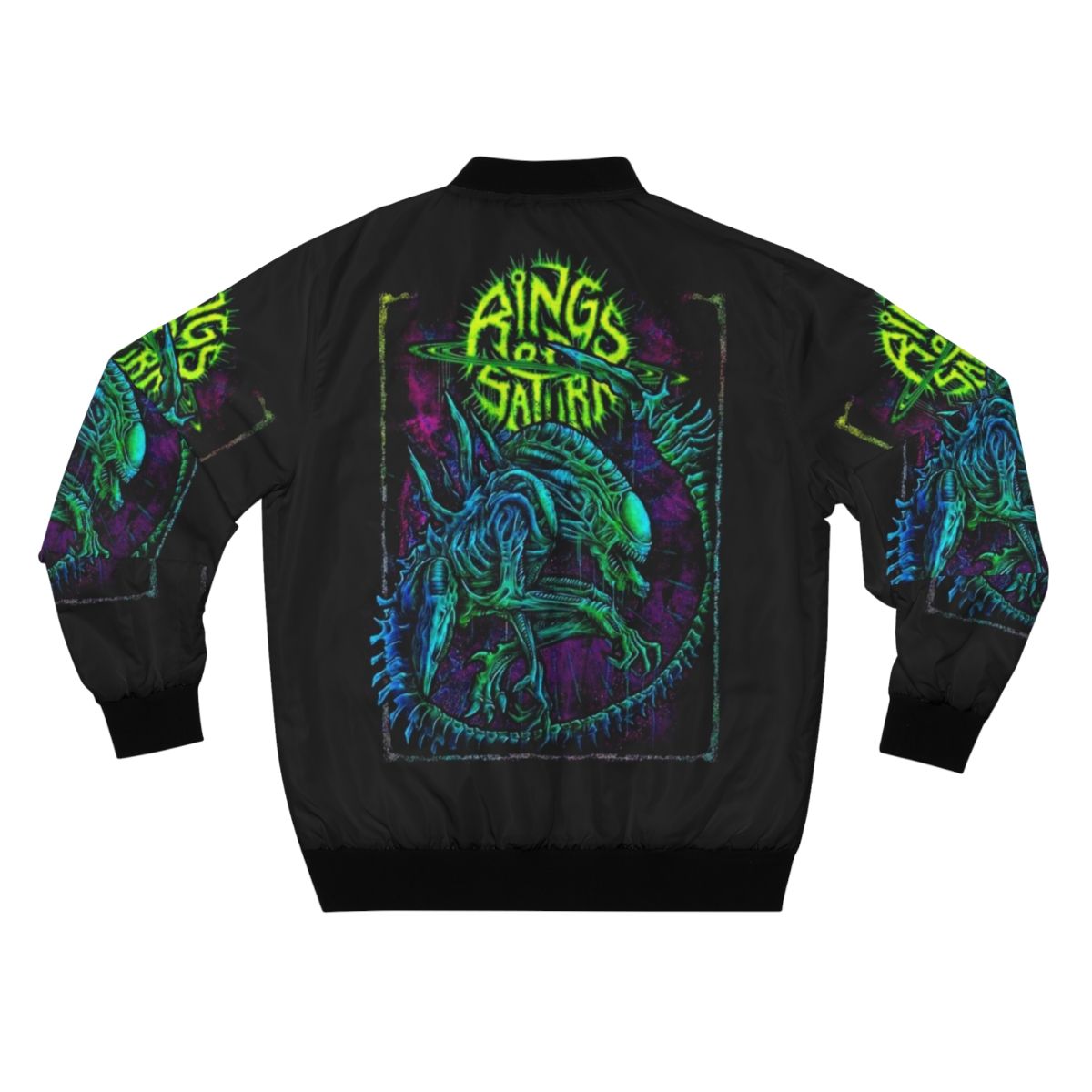 Rings of Saturn Xeno Heavy Metal Bomber Jacket - Back