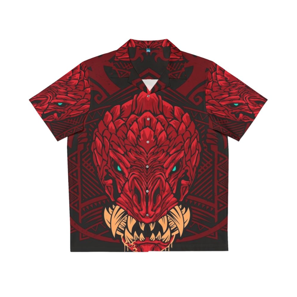 Odogaron Monster Hunter World themed Hawaiian shirt