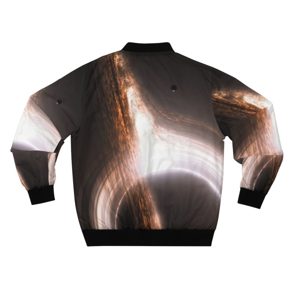 Interstellar black hole bomber jacket with cosmic, galaxy, and star design - Back