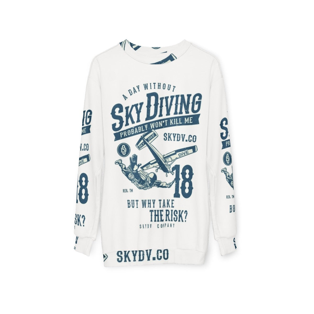 Funny Skydiver Themed Sweatshirt - hanging