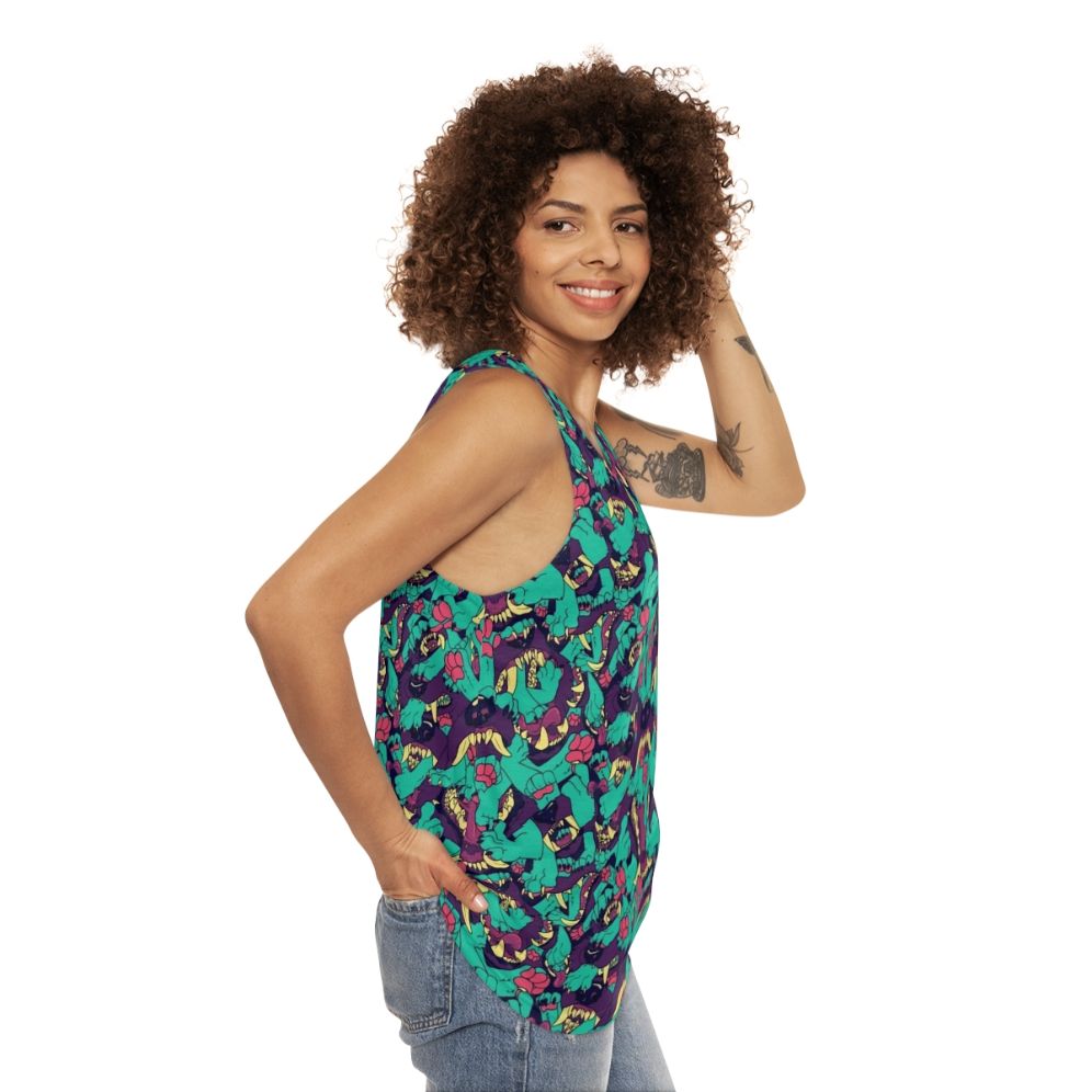 Paws and Maws Animal Print Unisex Tank Top - women side