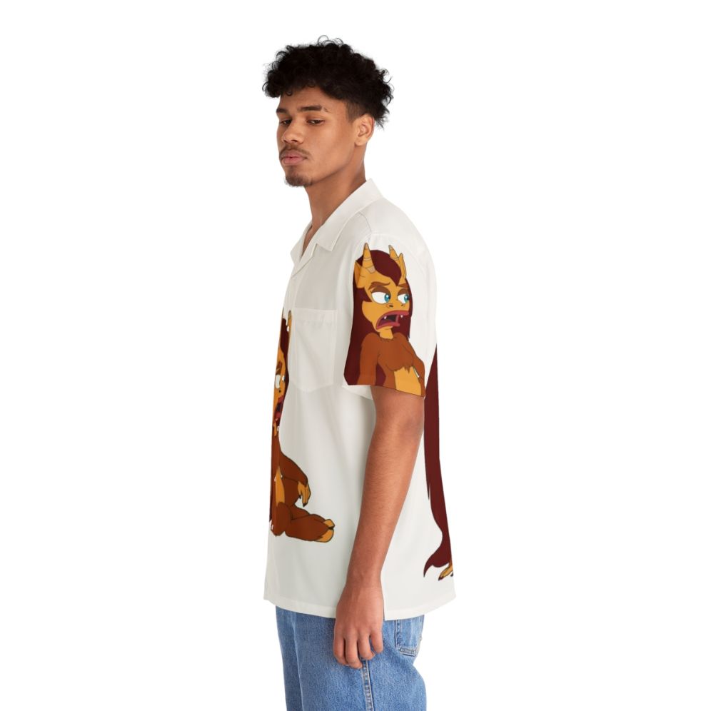 Big Mouth Connie The Hormone Monster Graphic Hawaiian Shirt - People Left