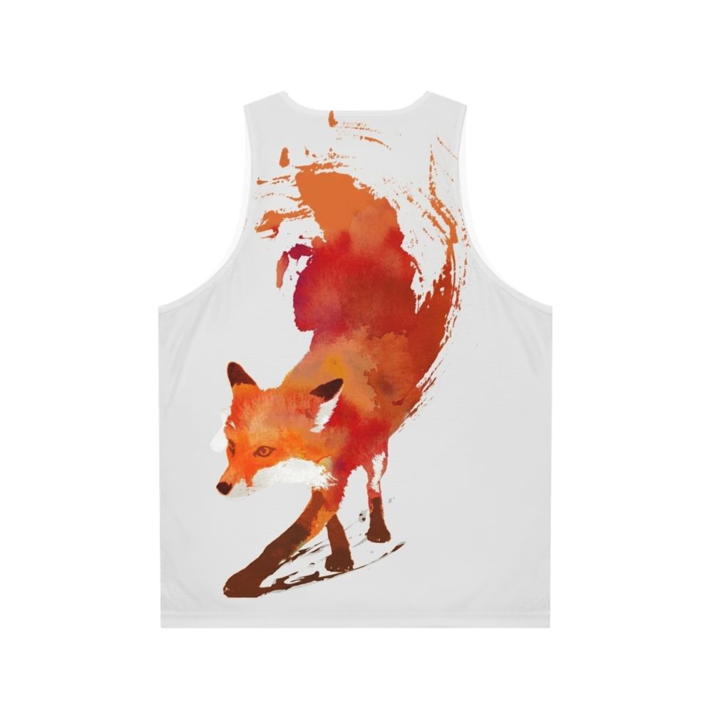 Watercolor fox design on unisex tank top - Back