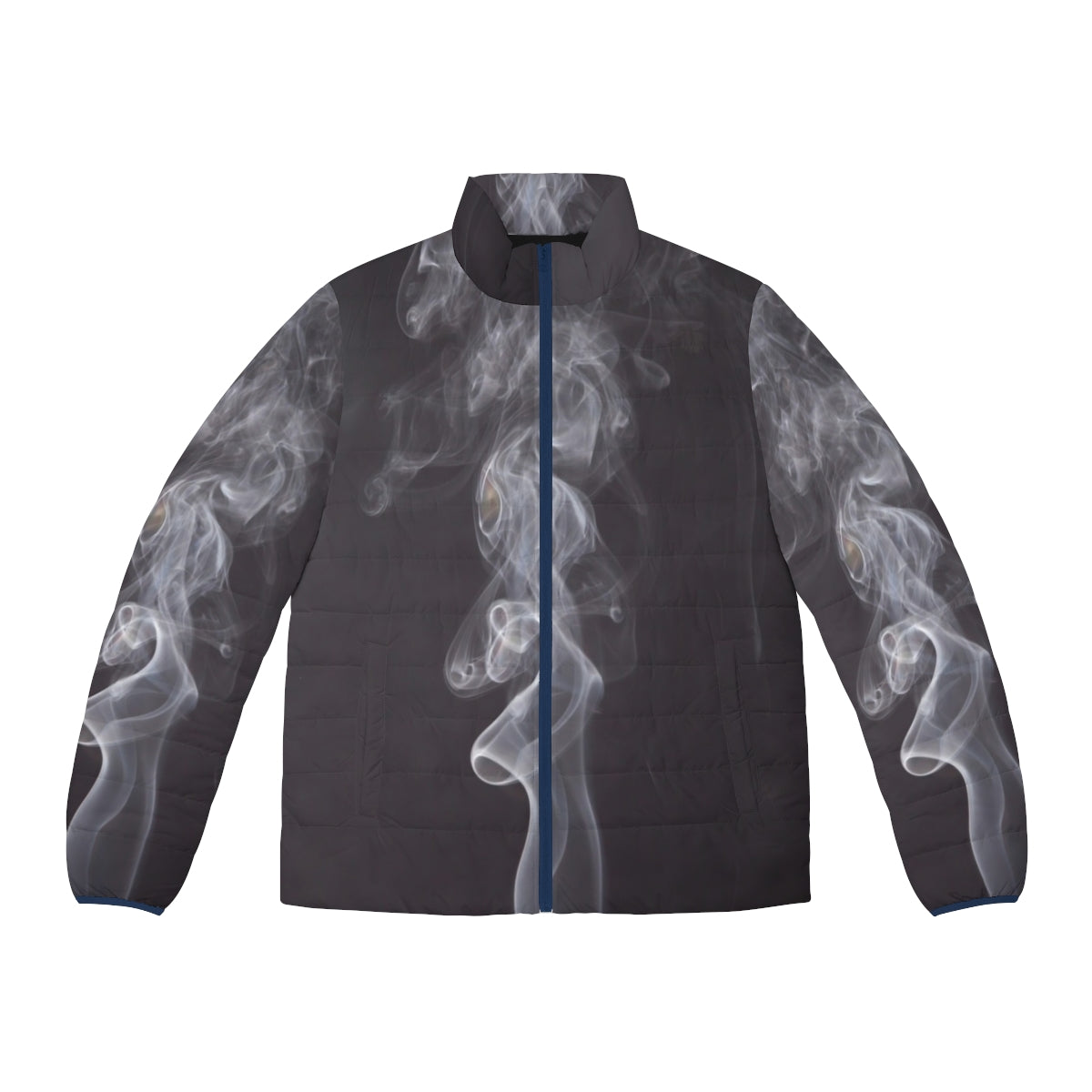 Smoke-patterned minimalist puffer jacket