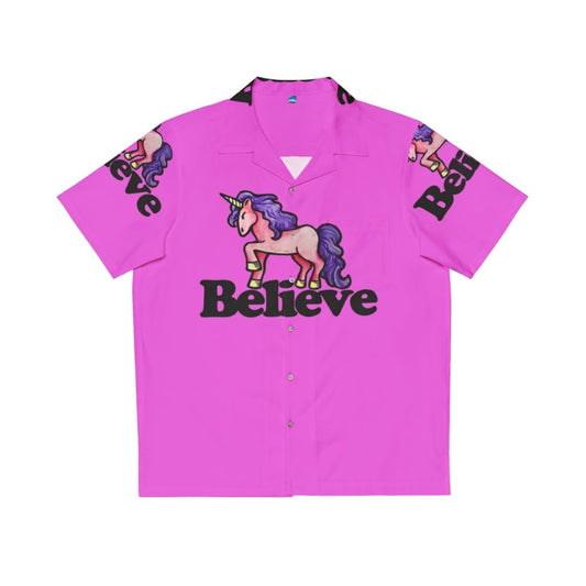 Believe in Unicorns Hawaiian Shirt with Colorful Unicorn Print