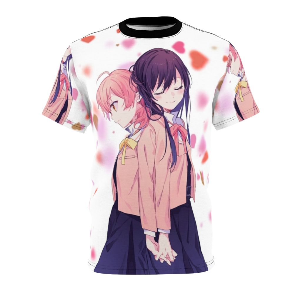 Anime inspired t-shirt featuring characters from the series Bloom Into You (Yagate Kimi ni Naru)