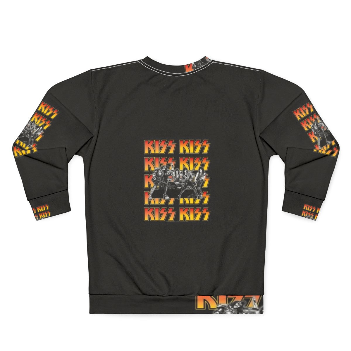 KISS Band Sweatshirt with Fan Art Design - Back