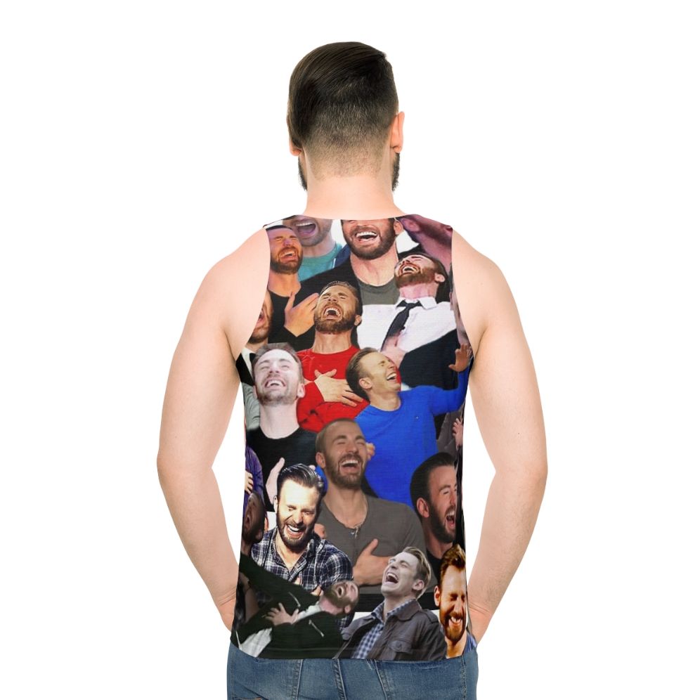 Chris Evans Laughing Unisex Tank Top - men back