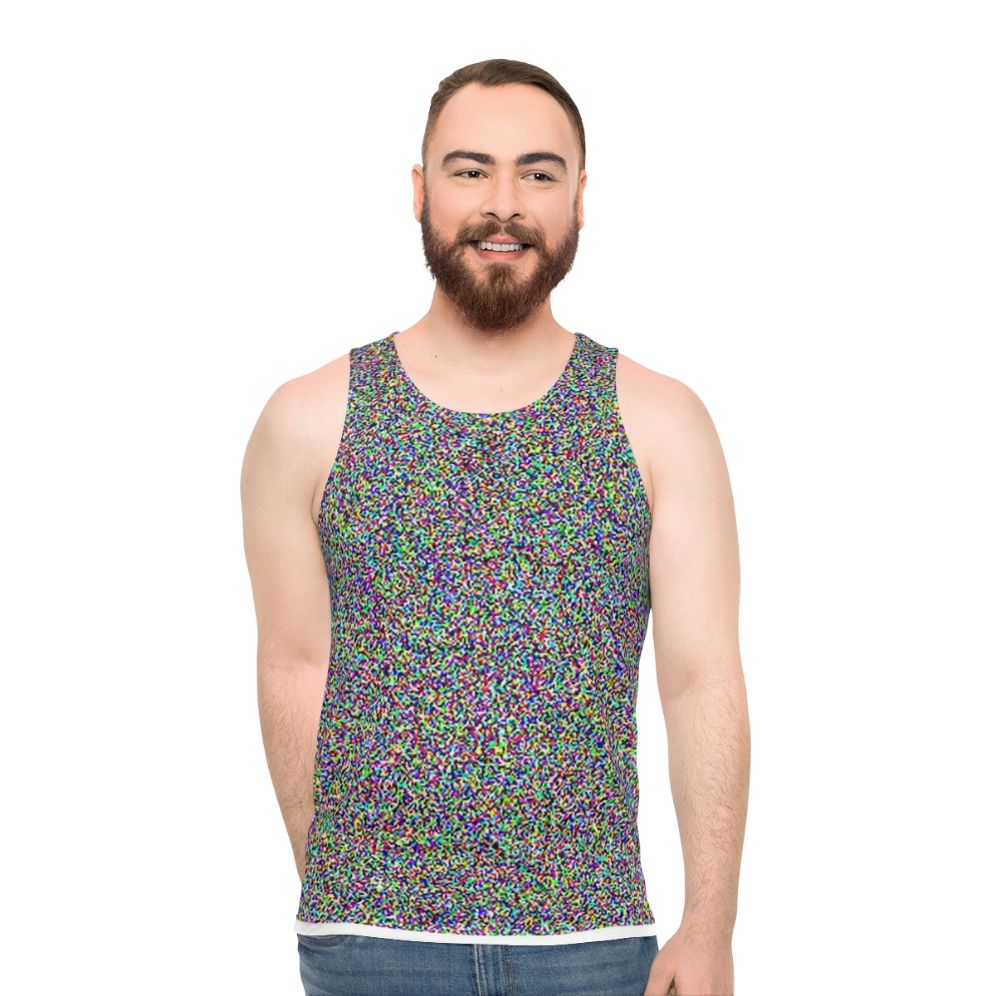 Retro static and noise unisex tank top - men