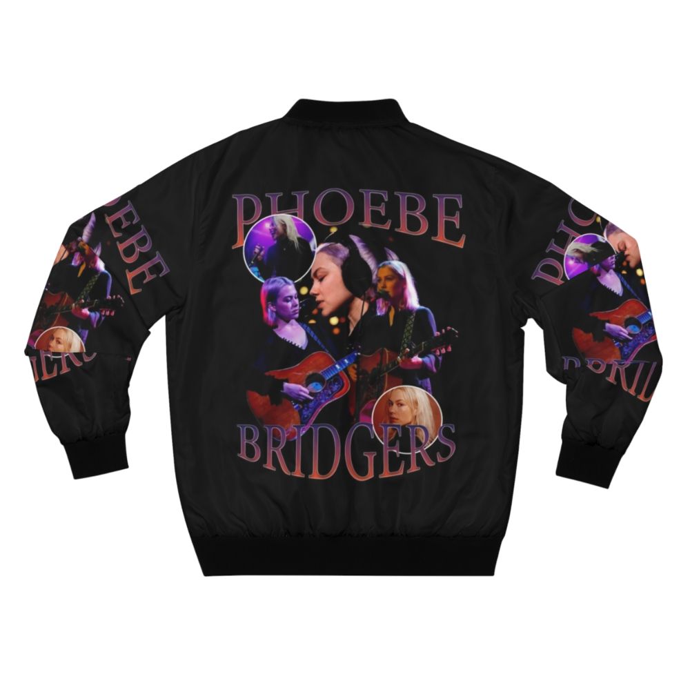 Phoebe Bridgers inspired vintage bootleg bomber jacket with indie music graphics - Back