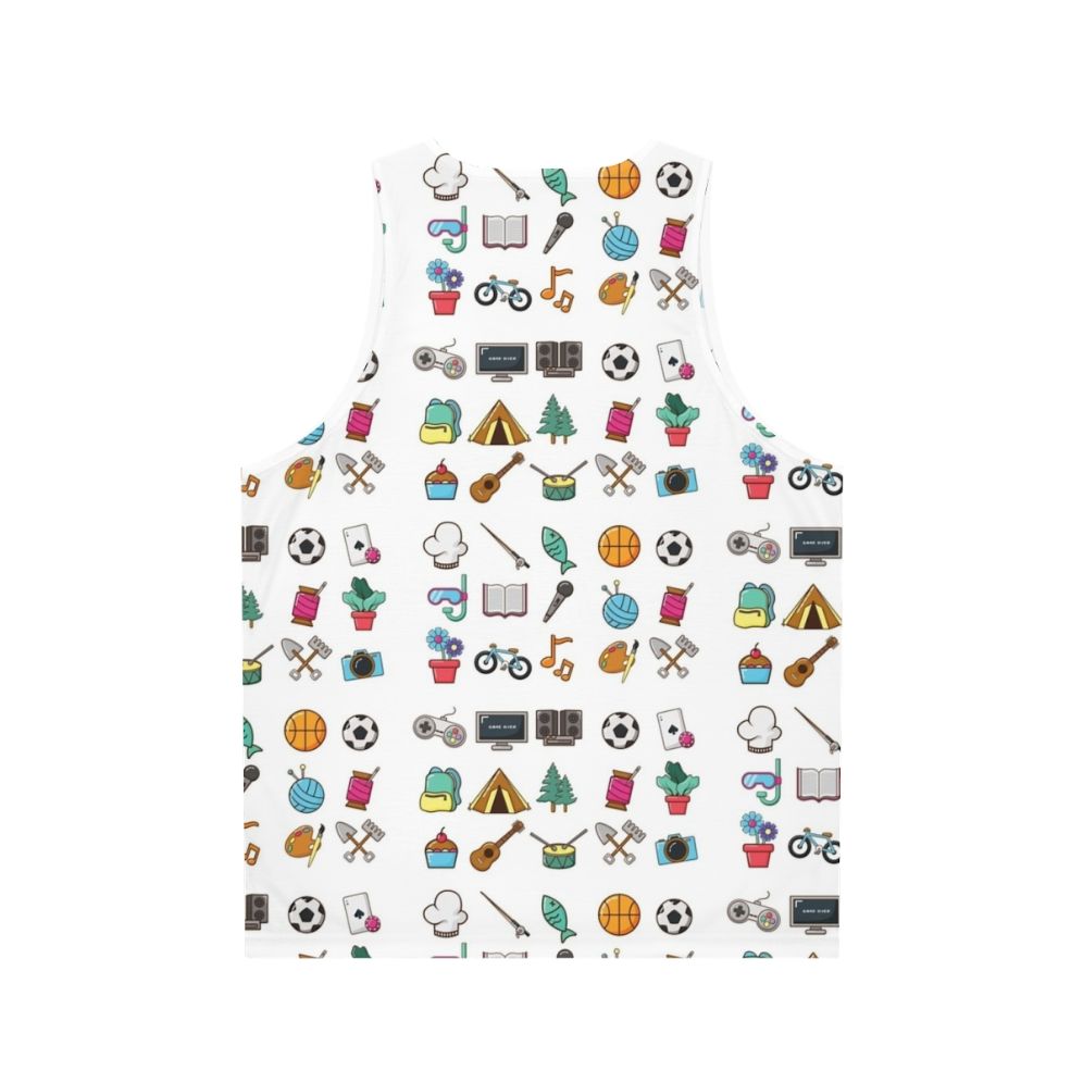 Hobbies sticker pack unisex tank top - Back