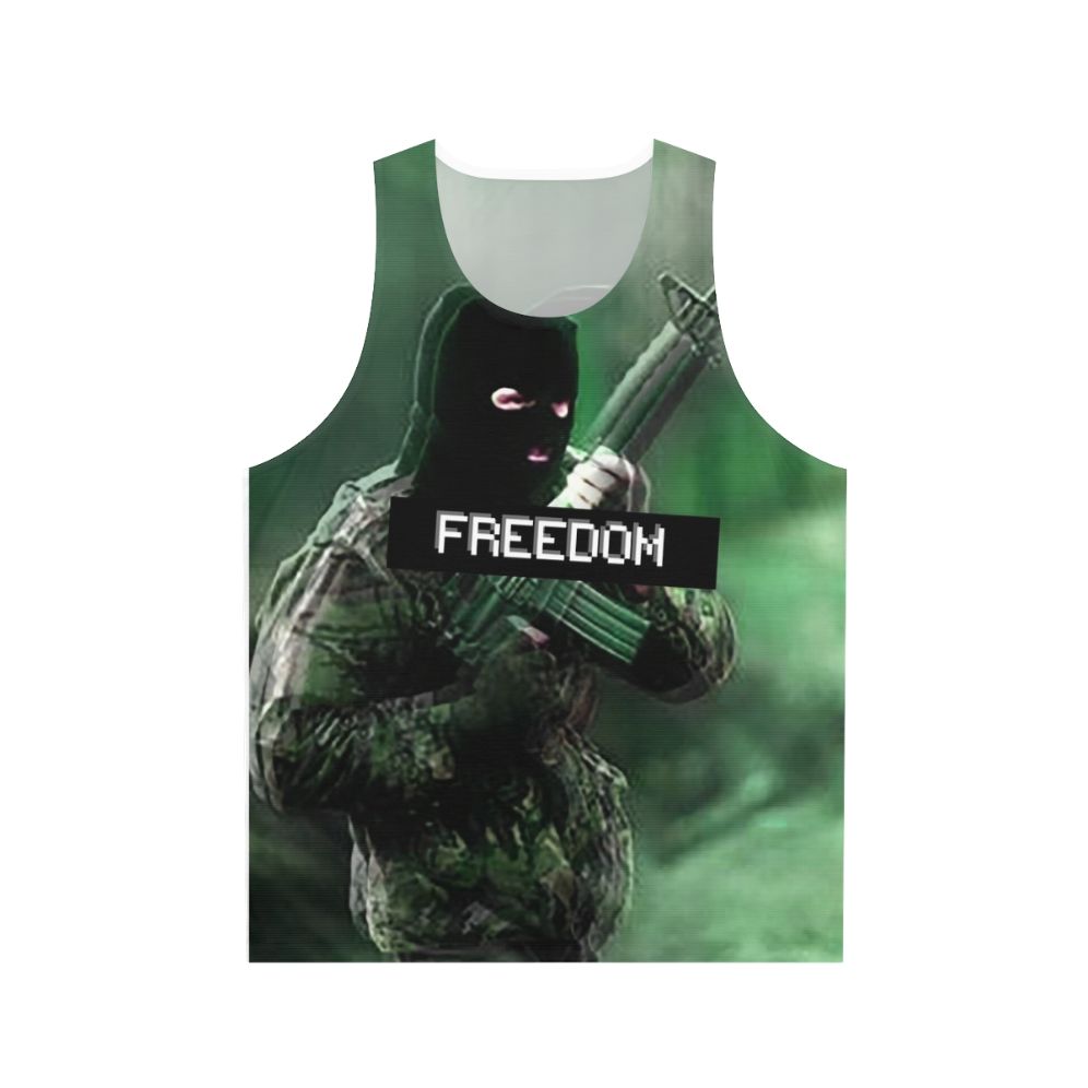 Unisex tank top with Irish heritage and revolution resistance design