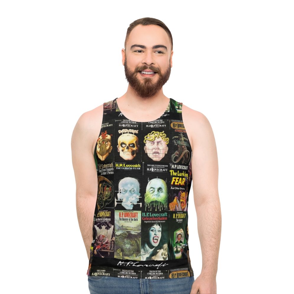 H.P. Lovecraft inspired unisex horror tank top - men