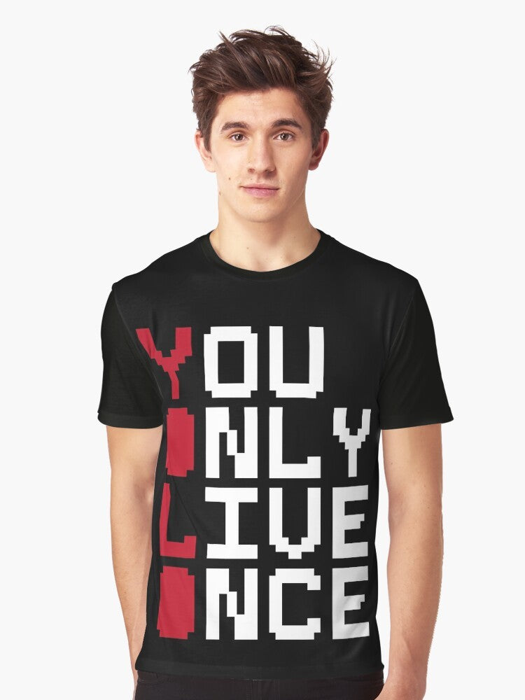 "You Only Live Once" motivational quote graphic t-shirt - Men