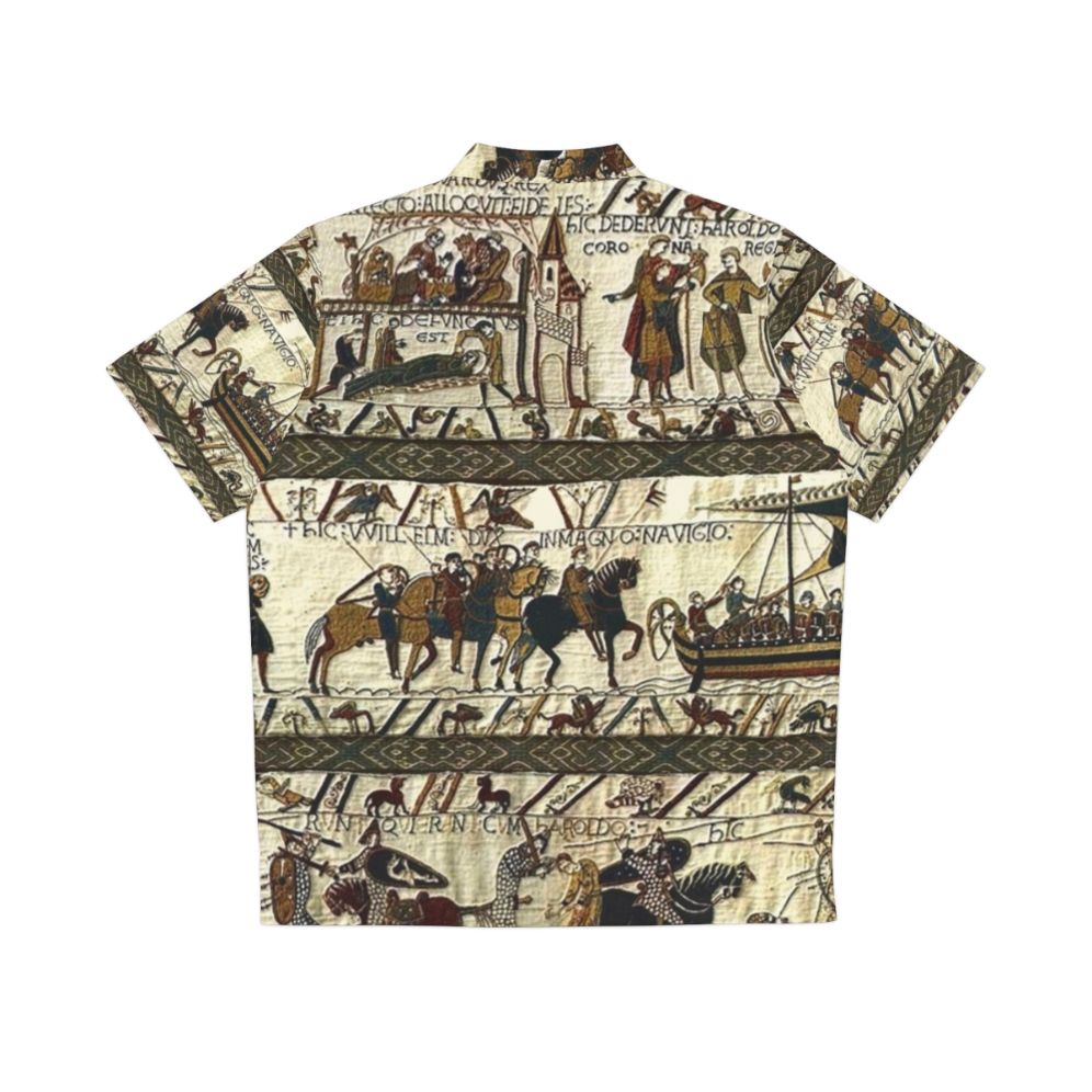 Bayeux Tapestry Hawaiian Shirt with medieval, viking, and celtic battle scenes - Back