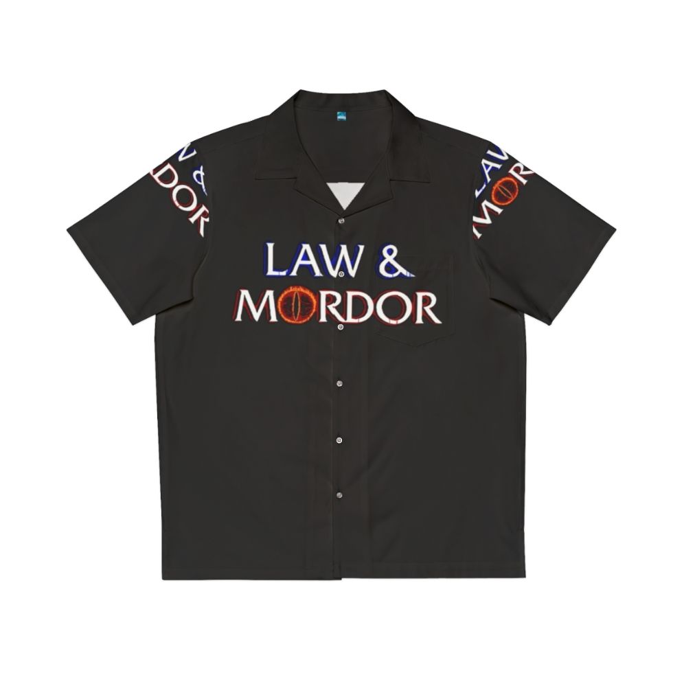 Law And Mordor Hawaiian Shirt with Lord of the Rings Tolkien Design