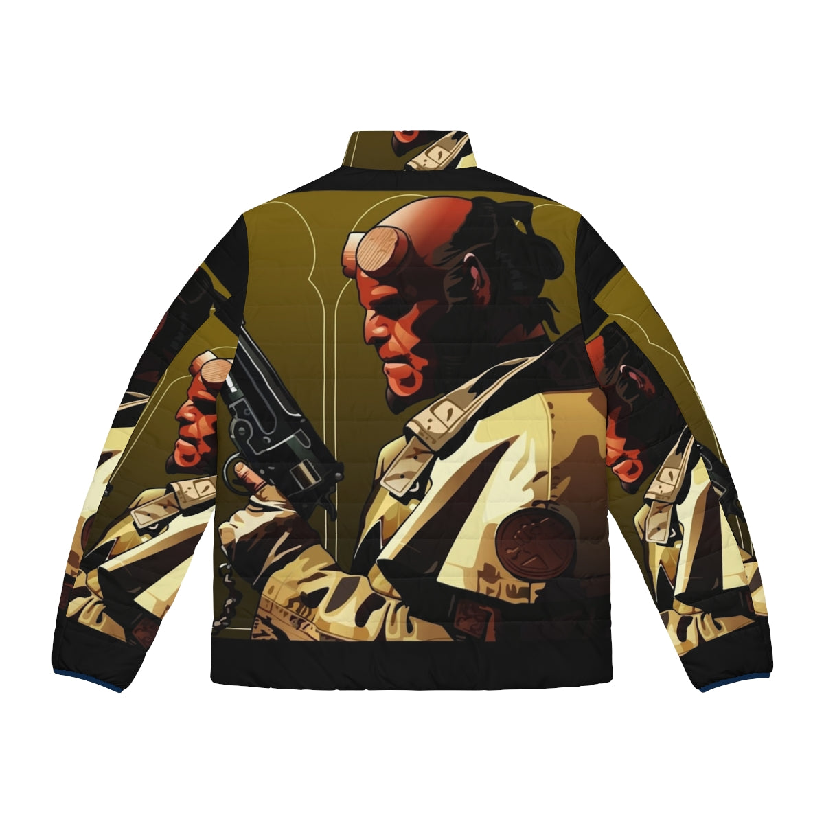 Hellboy Puffer Jacket featuring the iconic comic book character - Back