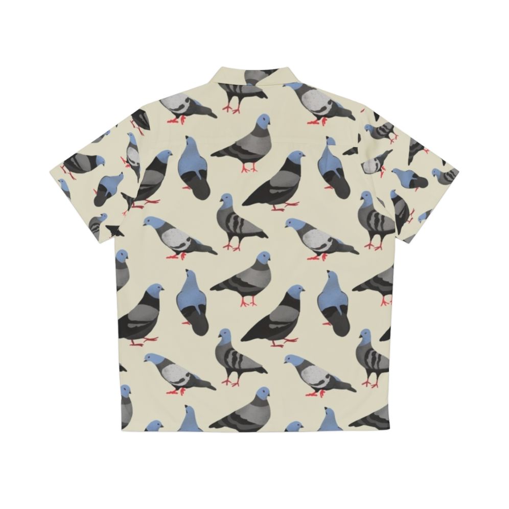 Pigeons Hawaiian Shirt with Vibrant Colorful Pattern - Back