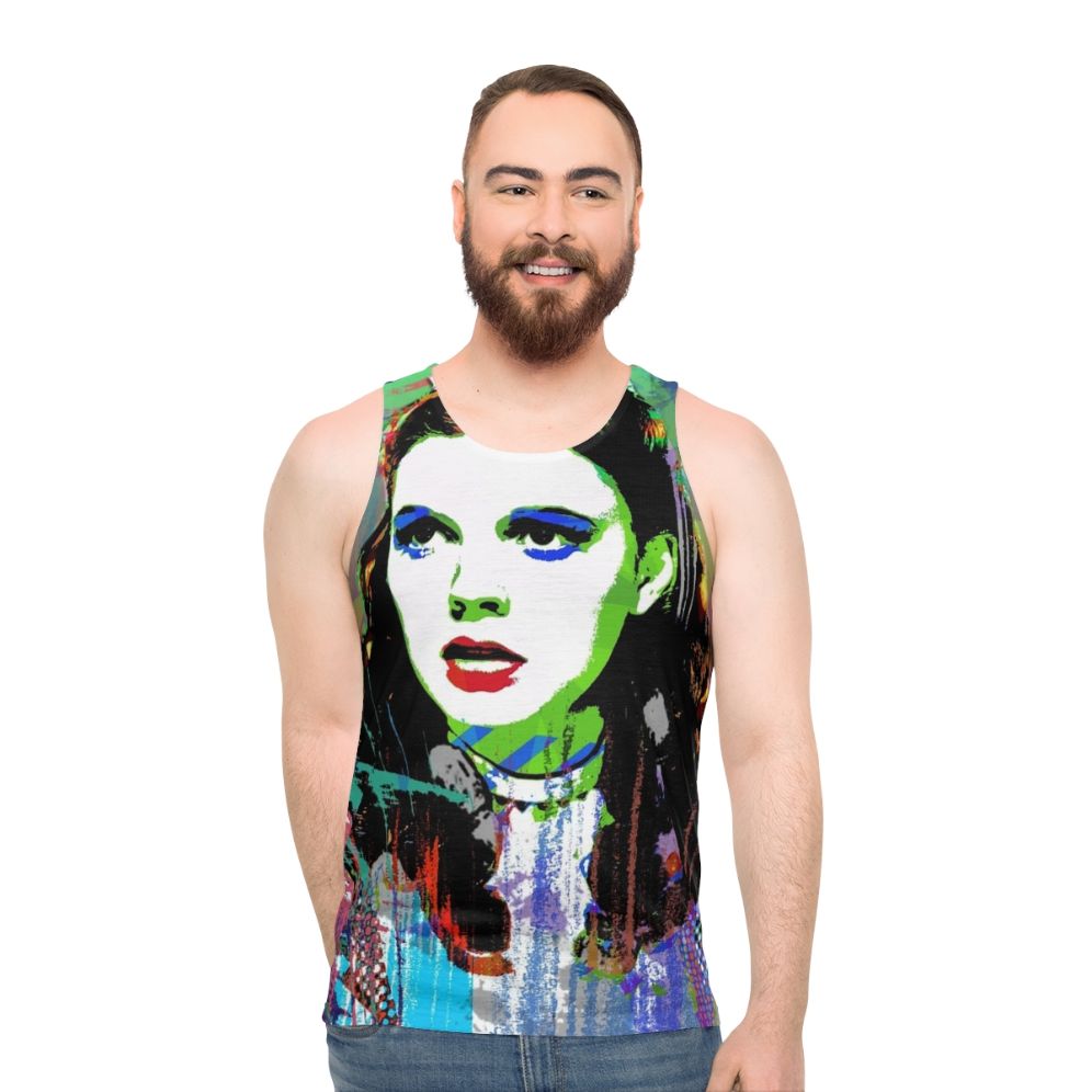 Unisex tank top with Judy Garland and Wizard of Oz inspired design - men