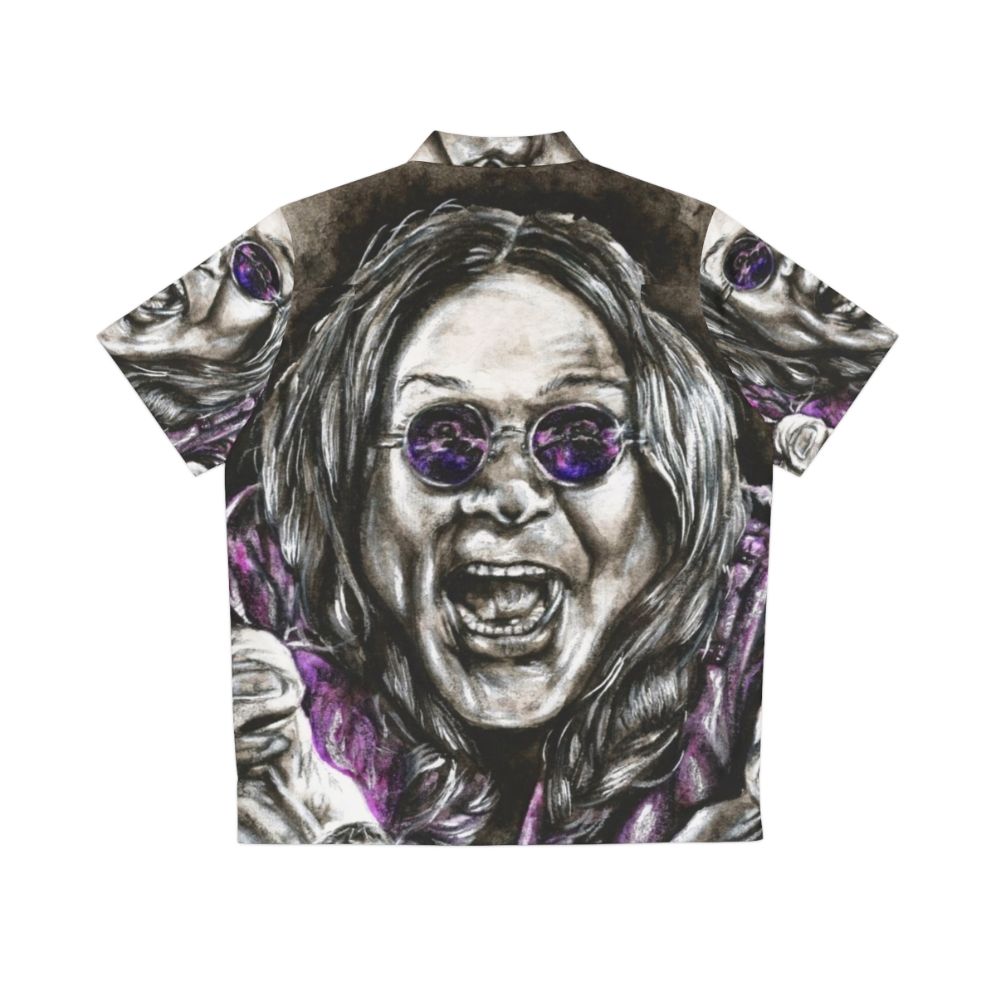 Paranoid Hawaiian Shirt with Ozzy Osbourne and Heavy Metal Imagery - Back