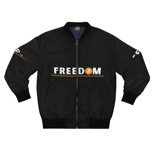 Bitcoin Original Bomber Jacket, featuring cryptocurrency and blockchain design elements.