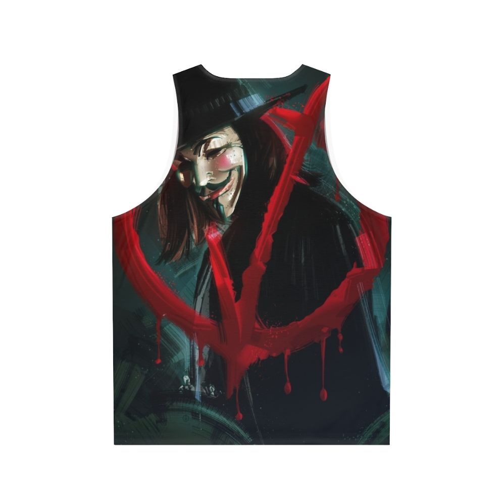 Unisex V For Vendetta Tank Top - Back