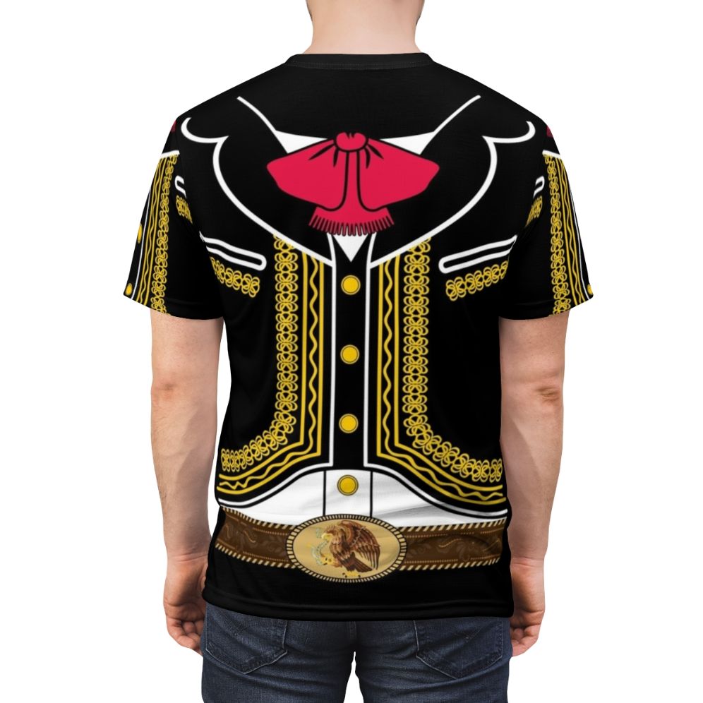 Mariachi-inspired costume t-shirt with vibrant colors and Mexican-themed graphics - men back