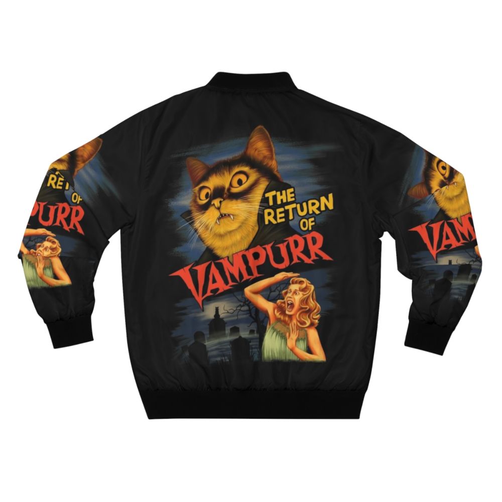 Spooky and cute vampire cat bomber jacket - Back