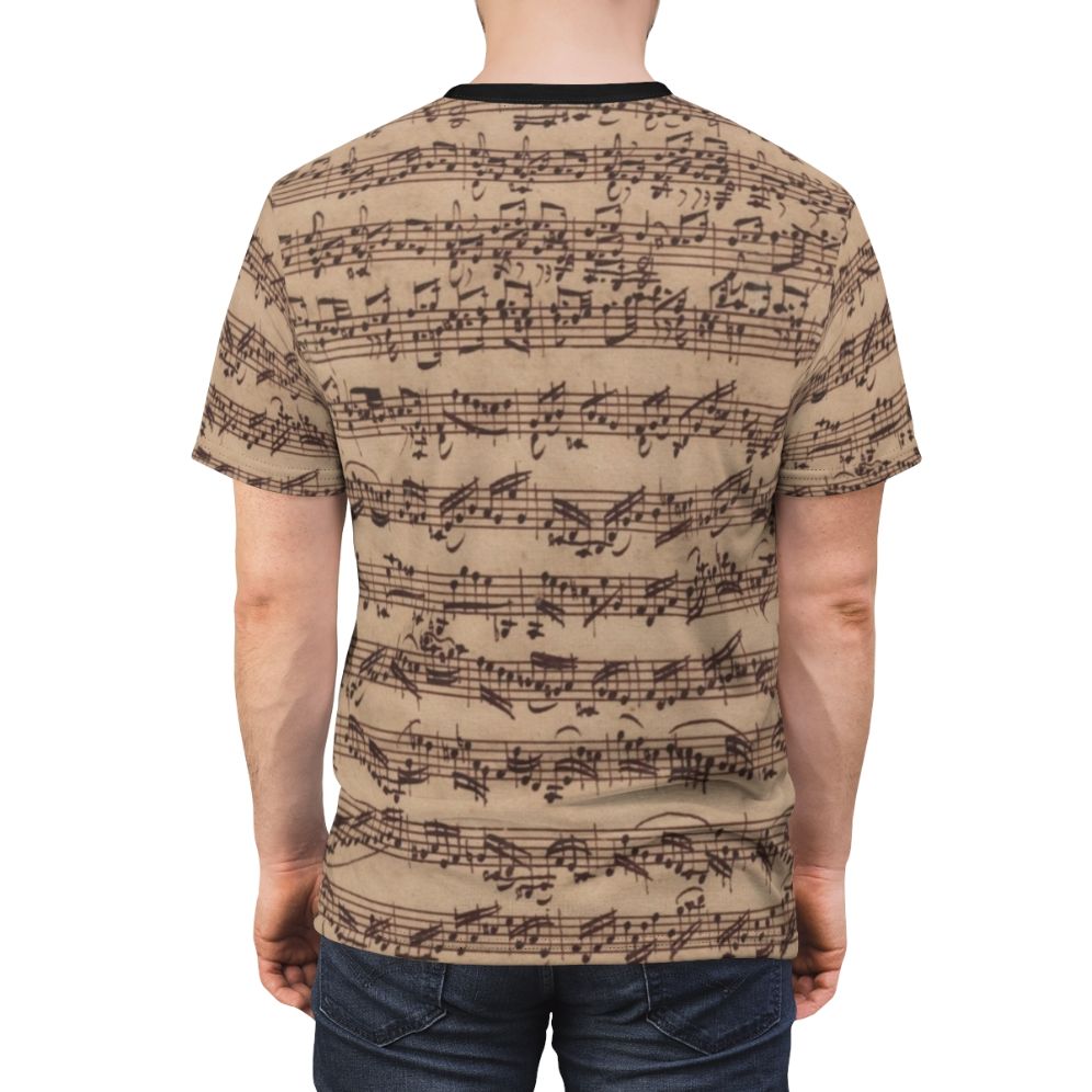 Artistic T-Shirt Featuring the Bach Chaconne for Classical Music Fans - men back