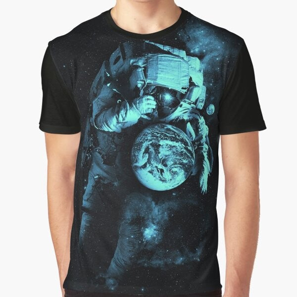 Cosmic Galaxy Astronaut Graphic T-Shirt