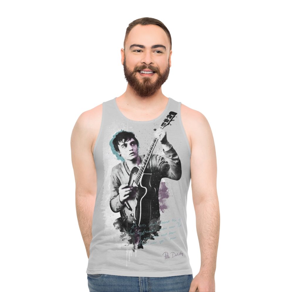 Pete Doherty Unisex Tank Top with Impressionist Art Portrait - men