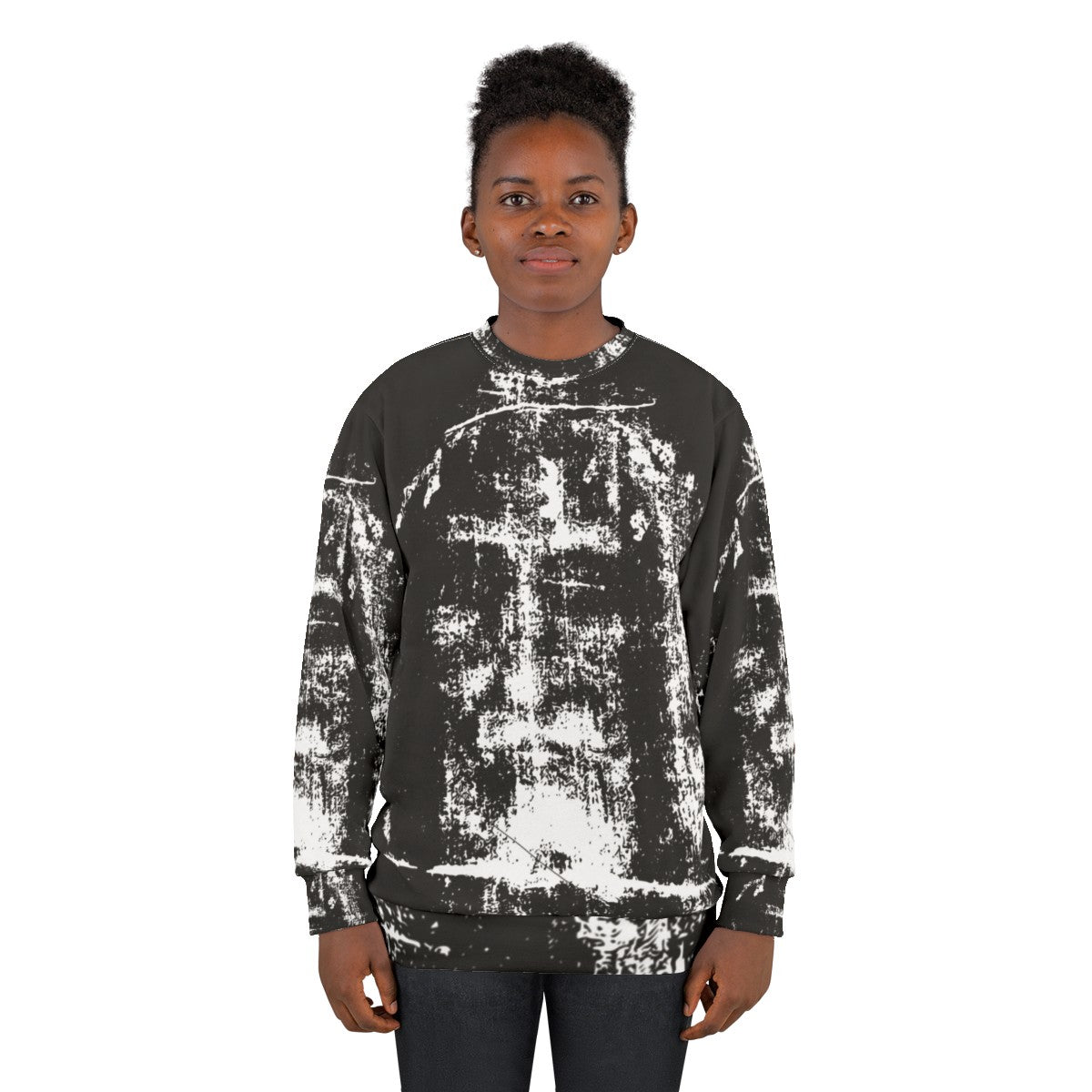 Jesus Christ Face Shroud of Turin Sweatshirt - women