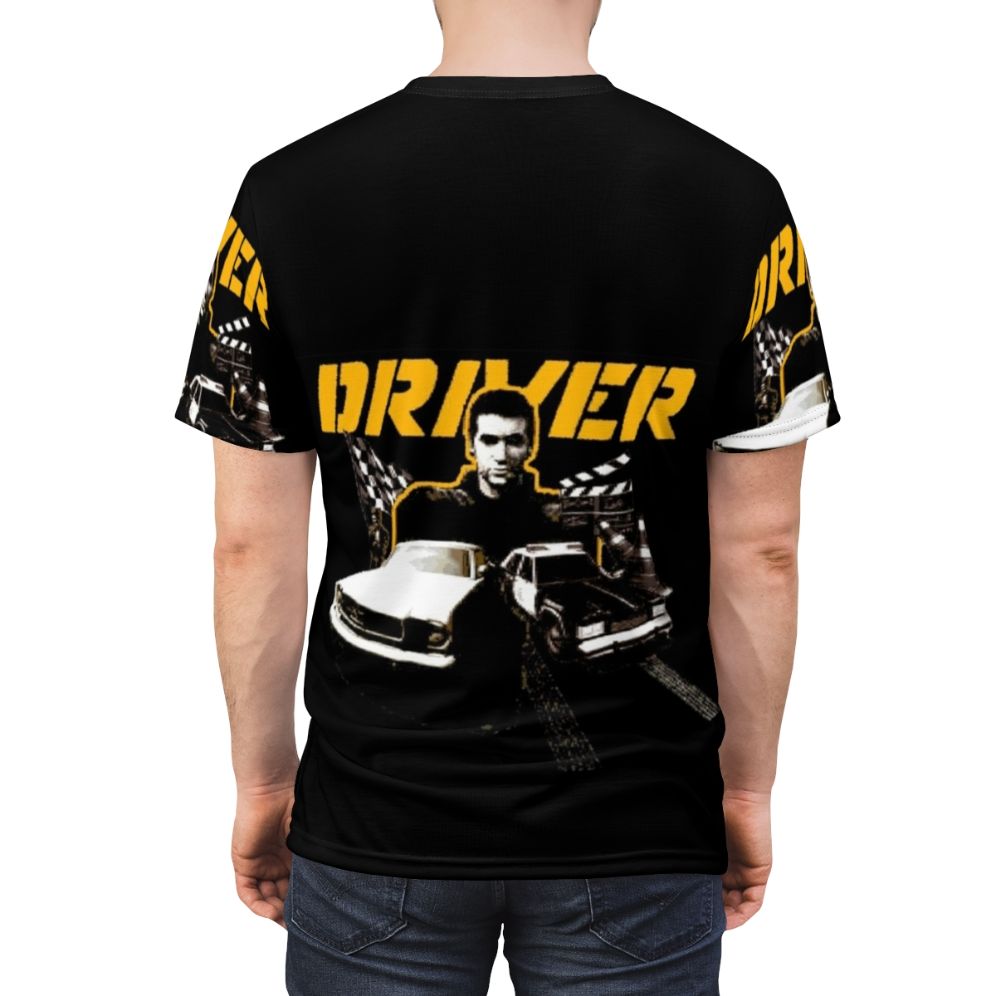 Retro-styled t-shirt featuring a driver-themed design inspired by classic PlayStation games - men back